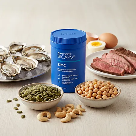 Słoik Bicaps Zinc wśród naturalnych źródeł cynku w diecie